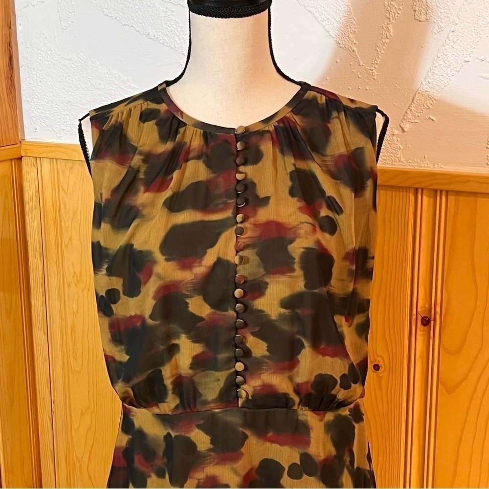 Ted Baker Elvinia Animal Print Button Up Mini Dress Sz-4 - Picture 2 of 9